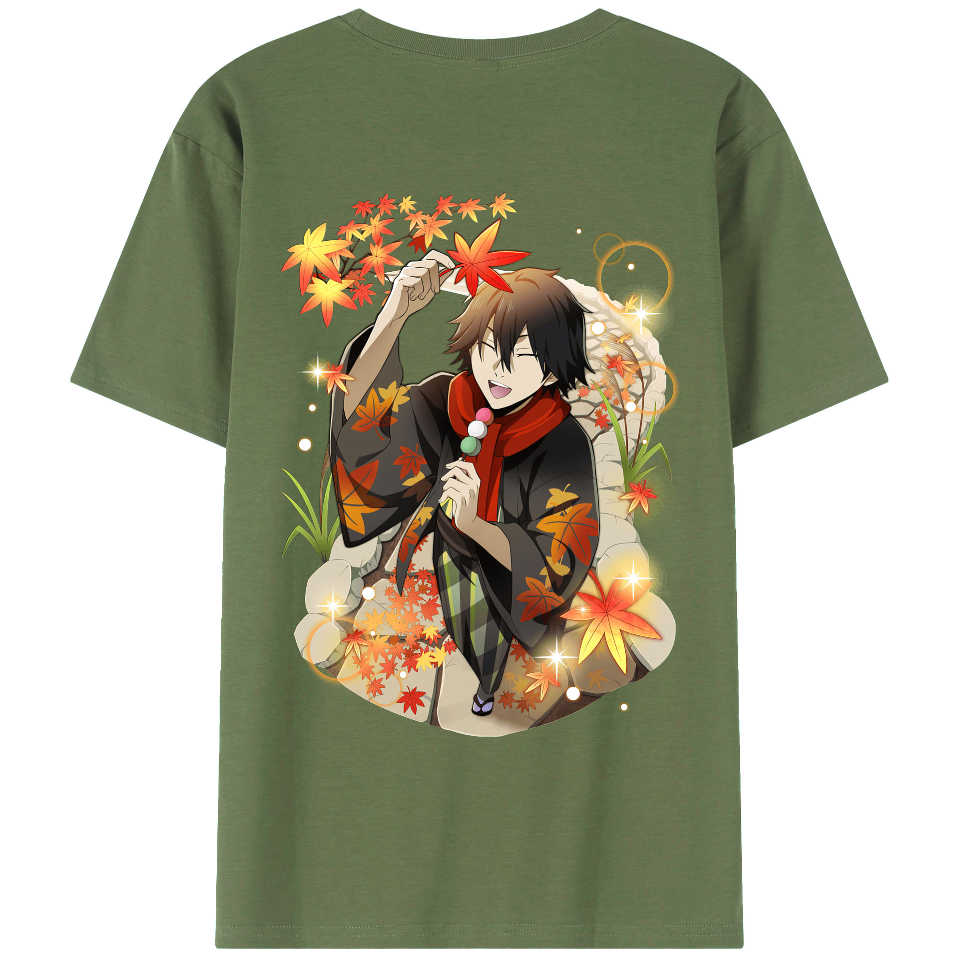 （画像用） 文豪ストレイドッグス Bungo Stray Dogs 綿100％ メンズ半袖Tシャツ（バックプリント） 通気性